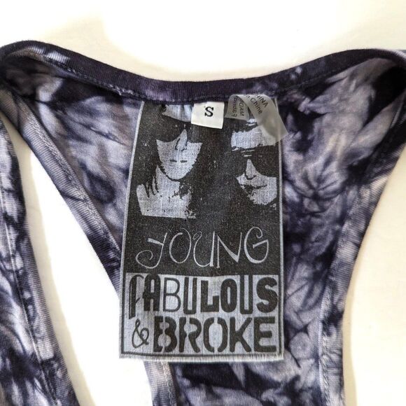 Young Fabulous & Broke Nono Nova Wash Size S Purple Gray Tie Dye Maxi Dress - Picture 5 of 13